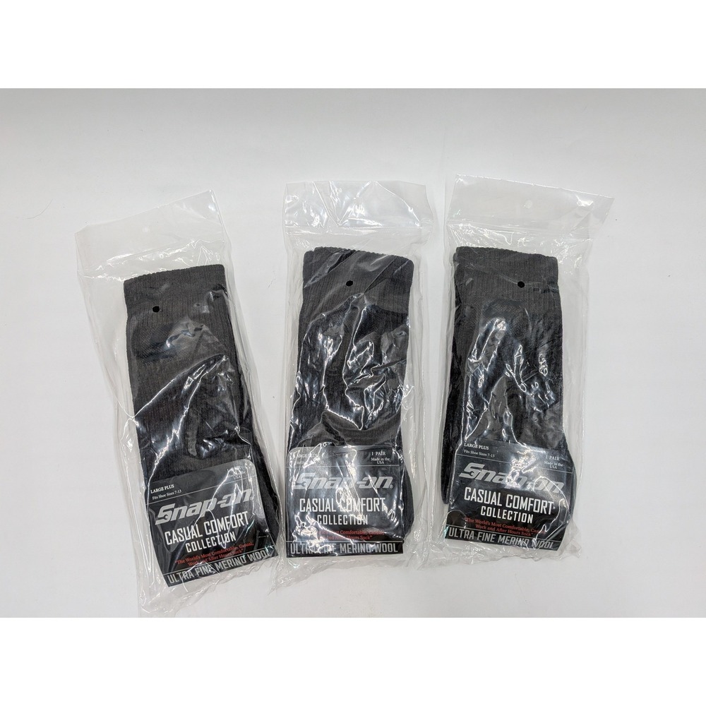Snap-on Casual Comfort Merino Wool Crew Socks Brown 3 Pairs Mens Large Plus 7-13